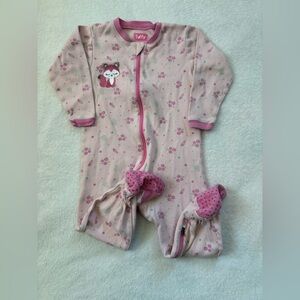 Pink Fox Print Kids One Piece
